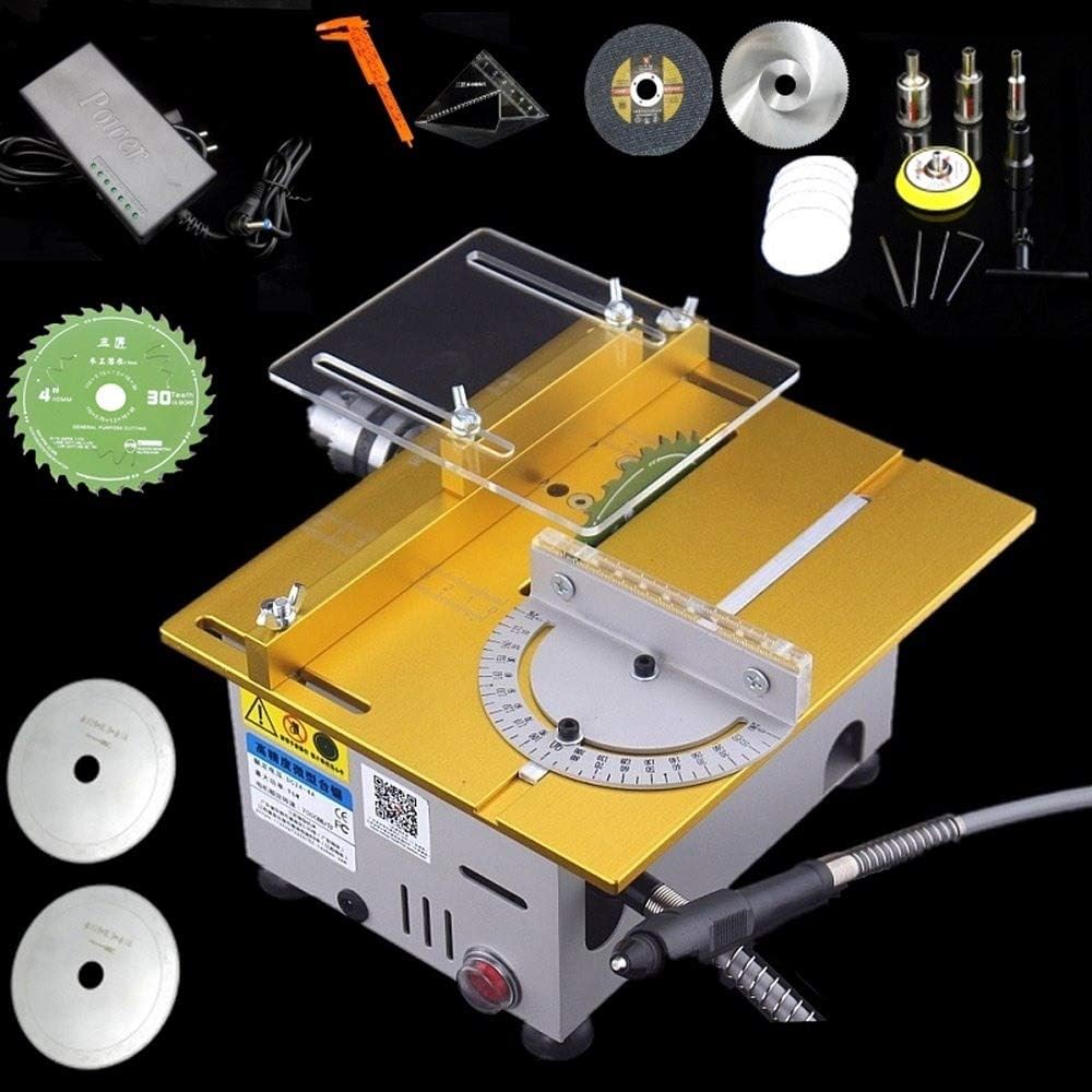 Electric Lathe Polisher Grinder Mini Table Saw Handmade Woodworking Bench Lathe DIY Model Cutting Saw with B12 Drill Chuck Luxury suit