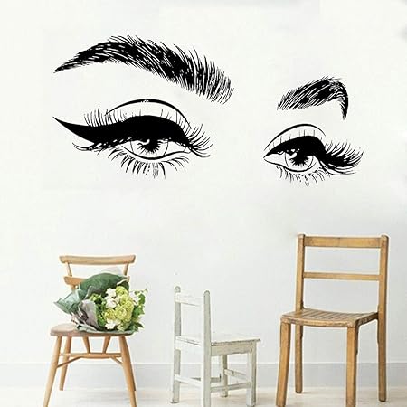 Gratuit Images Woyaofal Cils Oeil Sticker Mural Fille Yeux Sourcils Decoration le plus cool par