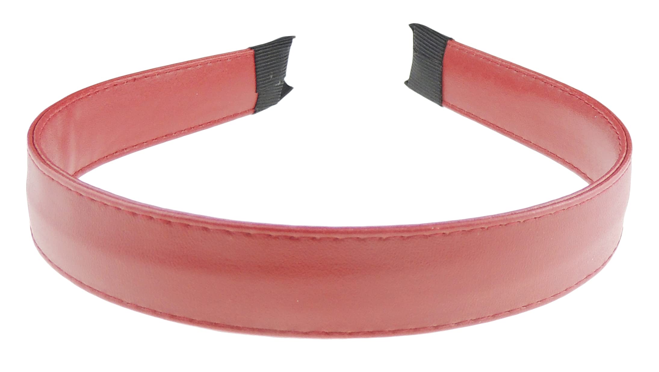 Womens Birthday Party Wedding Special Occasion Hair Accessories Narrow Vegan Leather 2cm Short Long Hair Headband Alice Band Hairband (Burgundy)