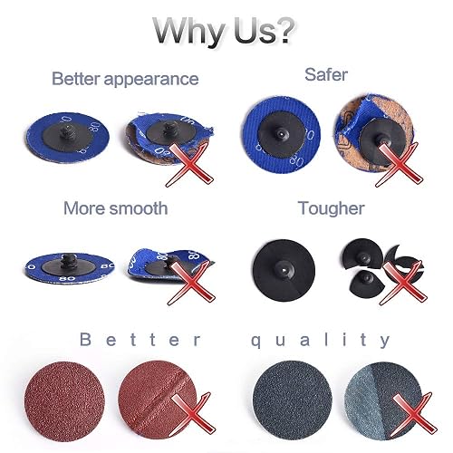 Zirconium Sanding Discs NYXCL 60Pcs Sanding Discs Set - 2 Inch Quick ...