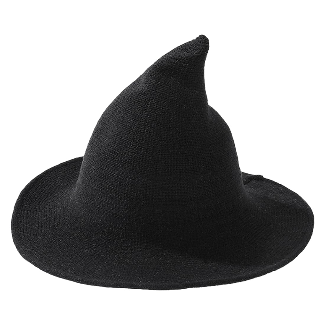 IBLUELOVER Halloween Witch Hat Sharp Pointed Wizard Top Hat Women Wide Brim Spire Knitted Warm Cap for Adult Halloween Cosplay Party Christmas Costume