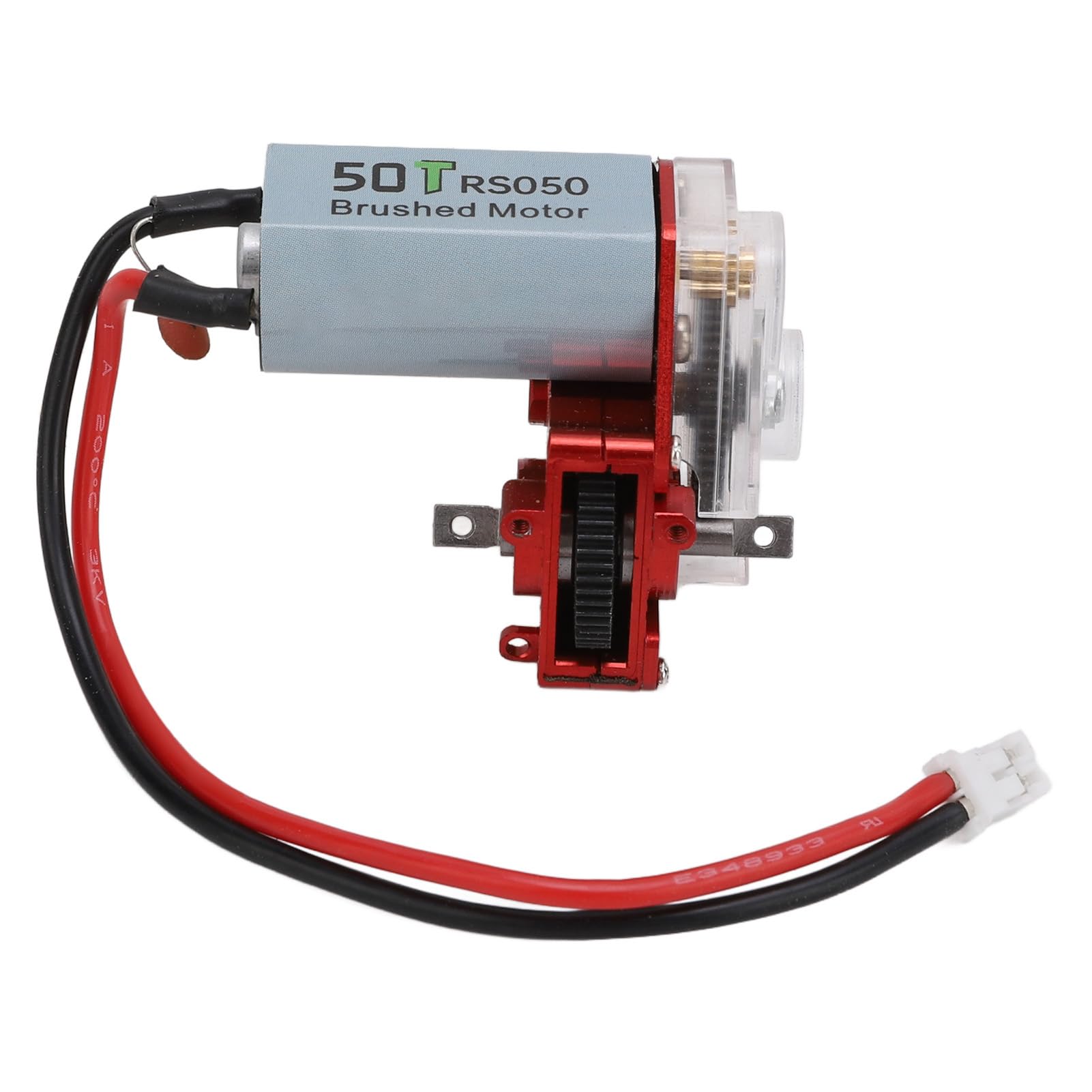 RC Gearbox with Motor High Performance Transparent Transmission Steel Gear Upgrade for Axial SCX24 1/24 RC Car Plastic Aluminum Alloy Construction (Red)