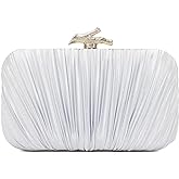 Freie Liebe Clutch Purses for Women Evening Bag Pleated Clutch Bag with Chain for Wedding Party | with Chain, for Wedding Party