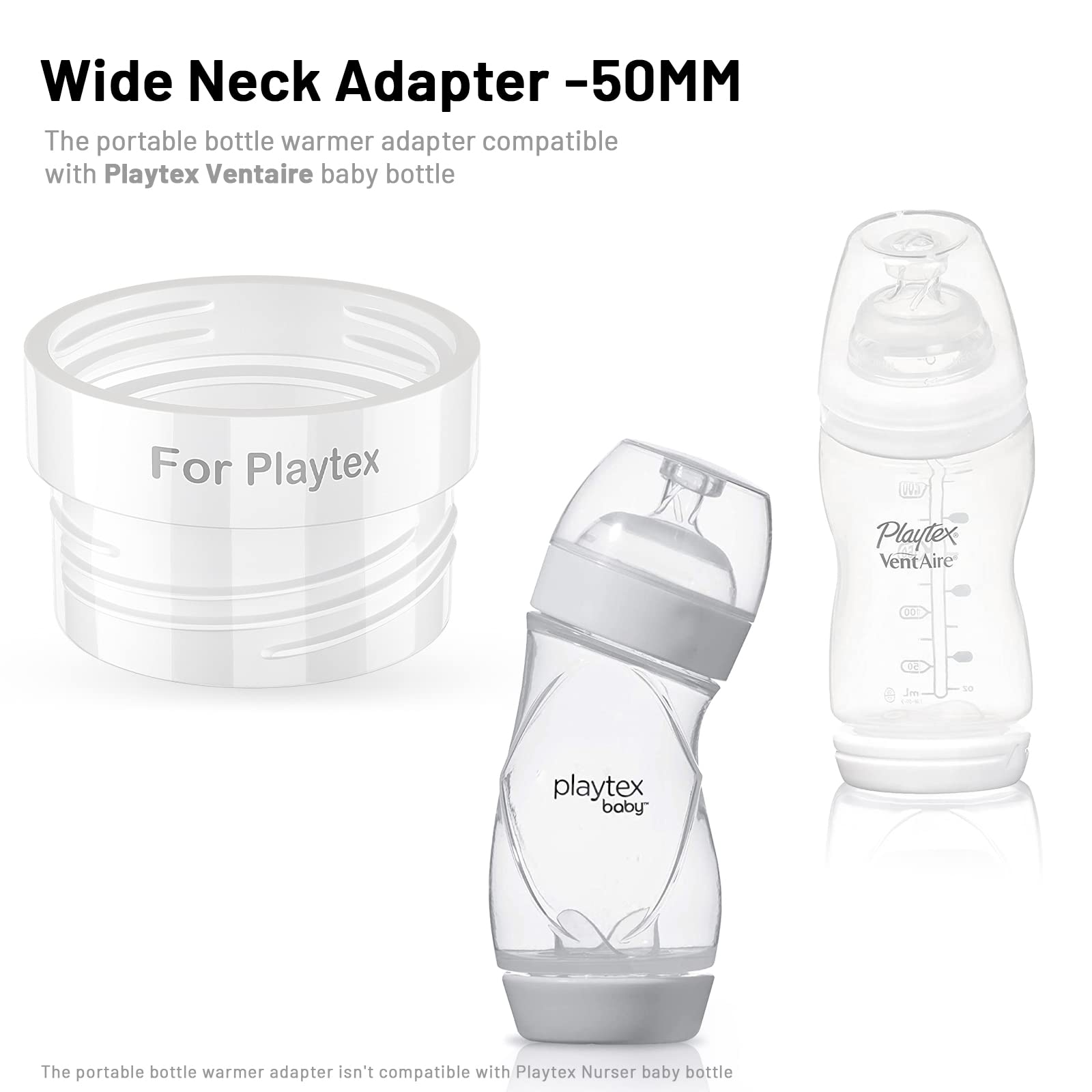 Little Bo Baby Bottle Adapter, Portable Bottle Warmer Adapter for Playtex Ventaire Baby Bottle Adapter -50MM