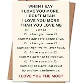 HEJOYN Anniversary Card，Valentines Day Cards for Him Her, Valentines Day Gifts for Men Women, Valentine's Day Card for Husband Wife Boyfriend Girlfriend Couples, I Love You Gifts