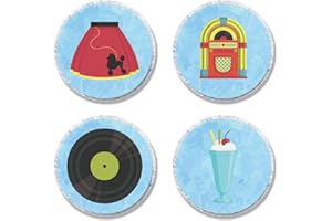 MAGJUCHE 50s Sock Hop Candy Stickers, 1950s Rock N Roll Party Sticker Labels for Favors, Decorations, Fit, 304 Count