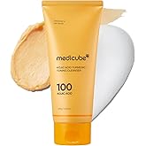 medicube Facial Cleanser Kojic Acid Turmeric Whip Cleanser | Cleansing Foam for Brightening, Balancing | Fade Appearance of Uneven Patches & Ideal for Use After Spot Care | Korean Skincare, 4.23 oz