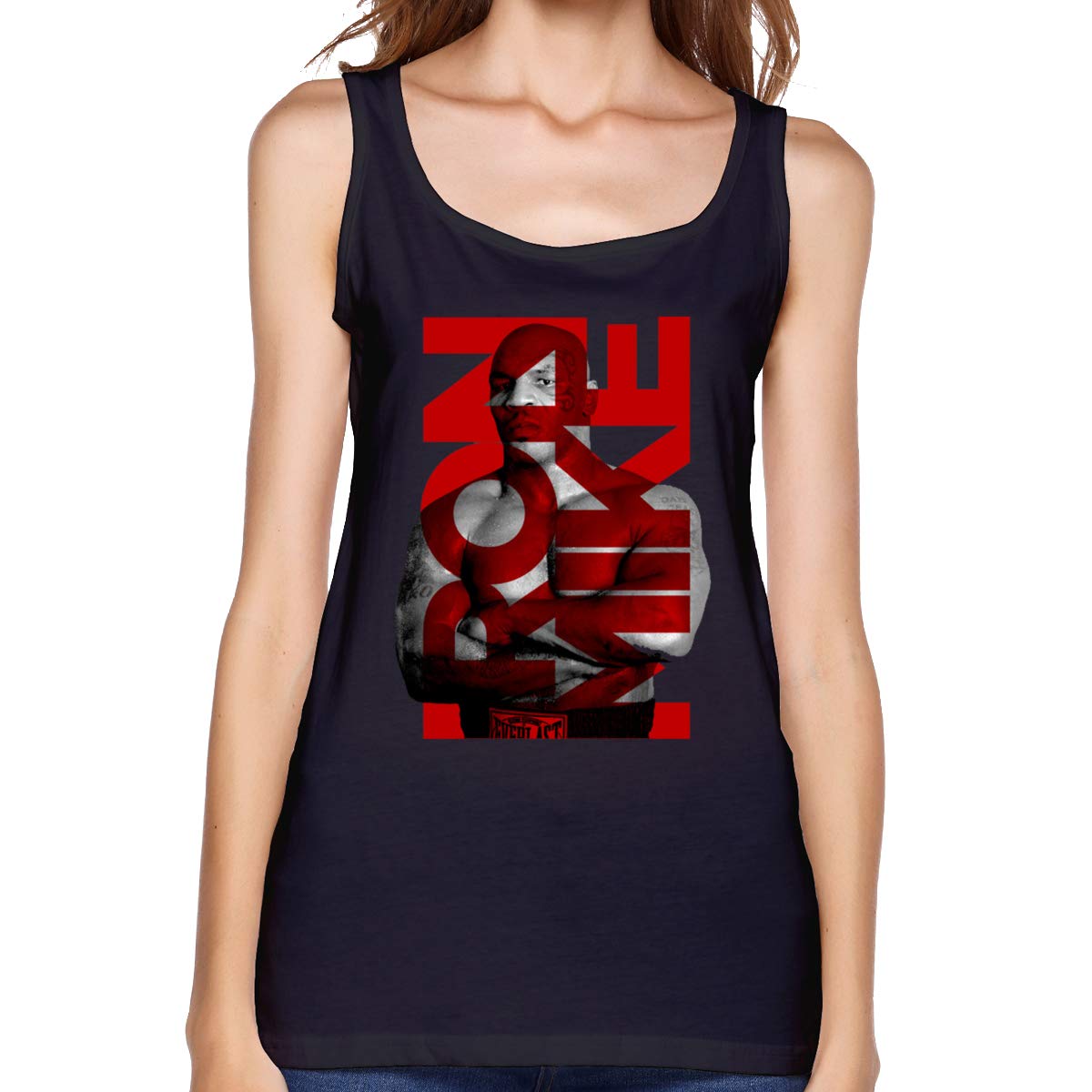Nanagang Iron Mike Tyson Sleeveless Round Neck Summer Muscles Ness Black T Shirt