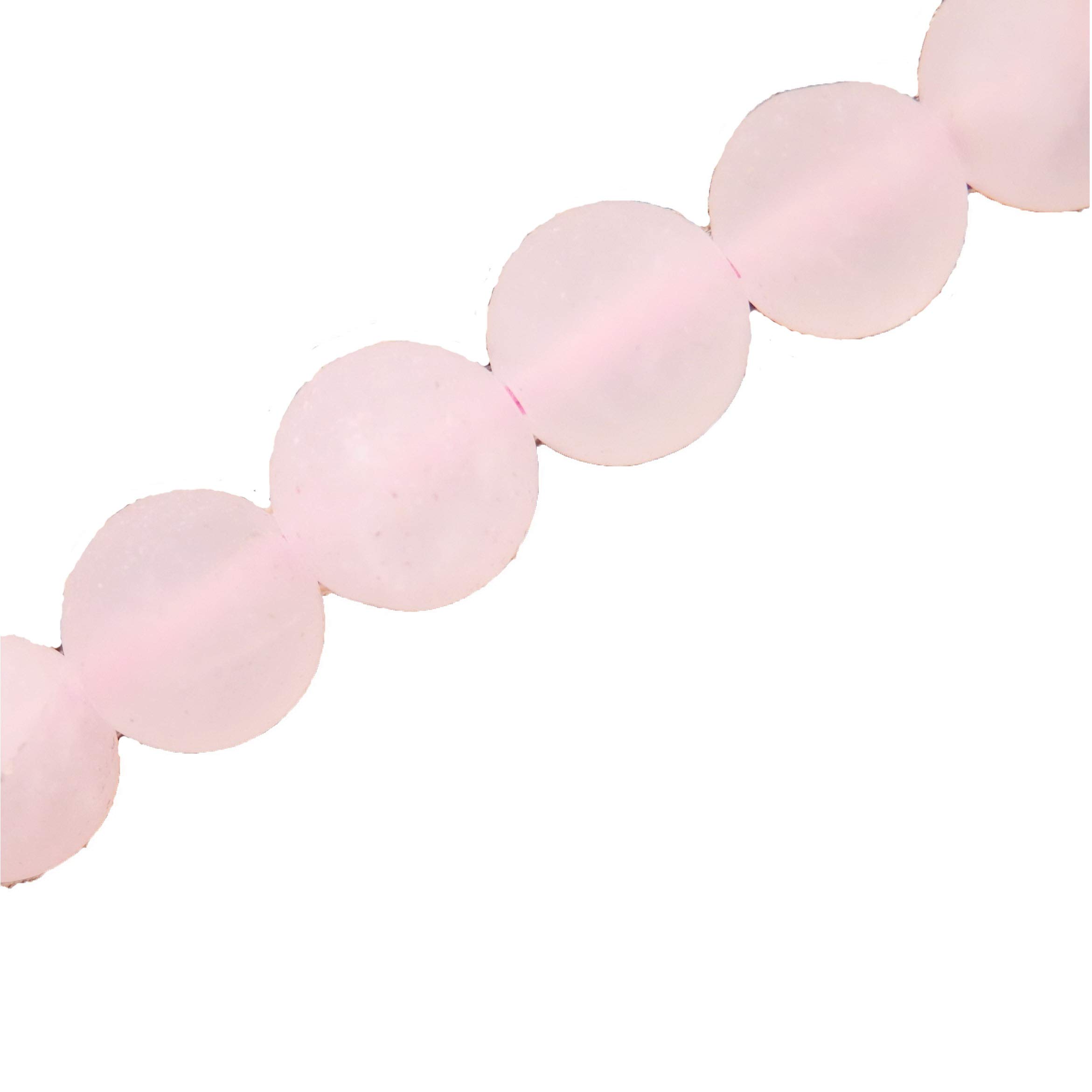 Matte Gemstone Beads for Jewelry Making, Sold per Bag 5 Strands Inside (Matte Rose Quartz, 10mm)