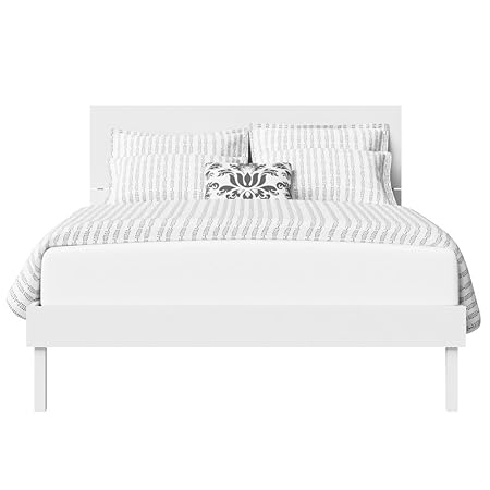 Original Bed Co. Misaki White Double Wood Bed- 46