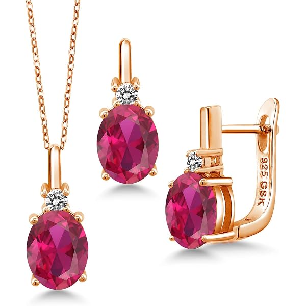 Gem Stone King Aquamarine & Diamond Jewelry Set - 18K Rose Gold Plated Silver, Pendant & Earrings, 2.30 Cttw - View #7