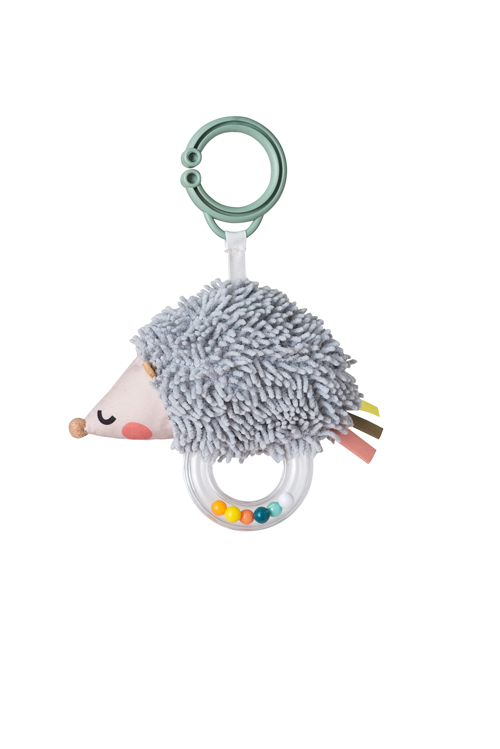 Taf Toys Spike the Hedgehog Rattle Soft Toy. Take-a-long Travel Baby Toy. Textured Sensory Baby Toy with Rattle Ring. Suitable for Newborn Infant Boys & Girls from 0 Months +