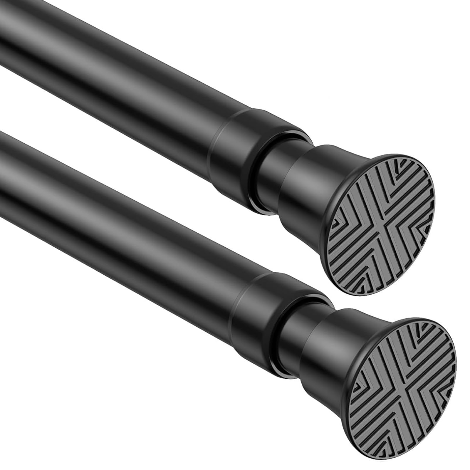 Photo 1 of 2Pack Black Tension Curtain Rods18 to 36 Inch,Spring Loaded Curtain Rods No Drilling,Small Tension Rod for Windows Door Closet,Pressure Rod