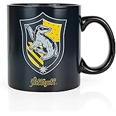 Harry Potter Hufflepuff House 20oz Heat Reveal Ceramic Coffee Mug - Heat Sensitive Color Changing & Image Morphing Tea Cup for Lattes, Cappuccinos, Hot Chocolate or Warm Butterbeer - Unique Gift Idea