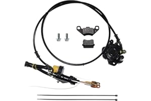 PRO BAT Rear Hydraulic Brake Assembly Caliper Master Cylinder Kit Go Kart Golf Cart ATV, Black