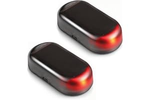 HOUKIPER Car Solar Power Simulated Dummy Alarm, 2Pack Warning Anti-Theft LED Flashing Security Light Fake Lamp Car Alarm Security Anti Theft Device Anti Theft Car Device