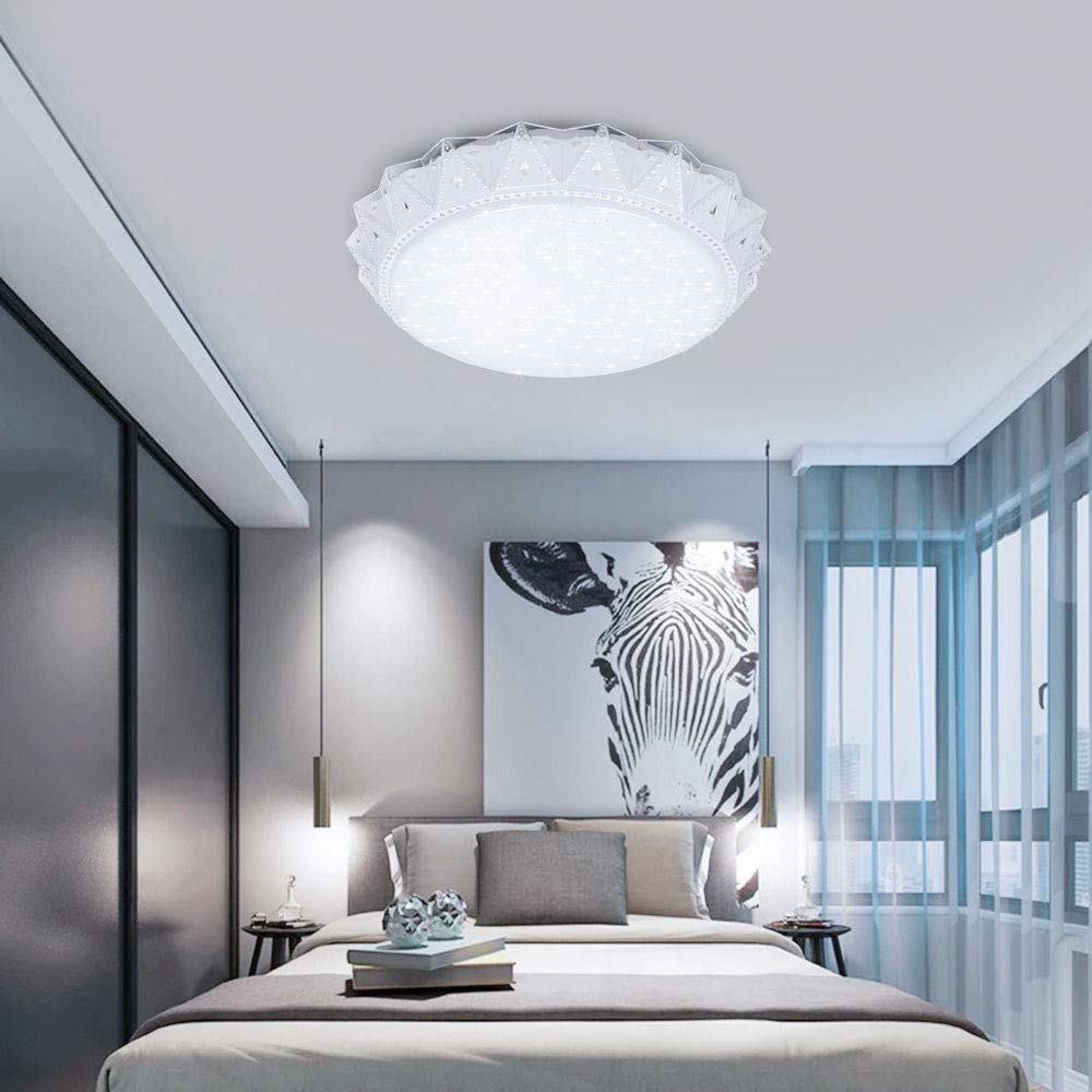 Neporal 6000K LED Ceiling Light Flush Mount 14 Inch 18W 200W Equivalent Contemporary Ceiling Light Fixture for Kitchen Bedroom Hallway Balcony 85-160 Sq.ft