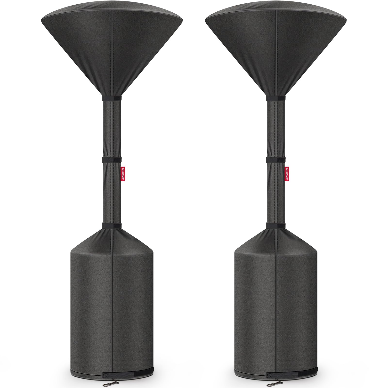 Photo 1 of QH.HOME 2 Packs Patio Heater Covers, [2026 Upgraded Tear-Resistant Fabric] Waterproof with Robust Zipper,Dustproof/Wind/Sunlight/Snow-Resistant,(2 Pack-89"H x 33"D x 19"B ,Black)