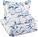 Amazon Brand – Pinzon Signature 190-Gram Cotton Heavyweight Velvet Flannel Duvet Cover Set, Full / Queen, Floral Smoky Blue