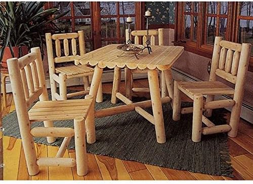 Rustic Natural Cedar Furniture Old Country 5 pc. Square Patio/Dining Set