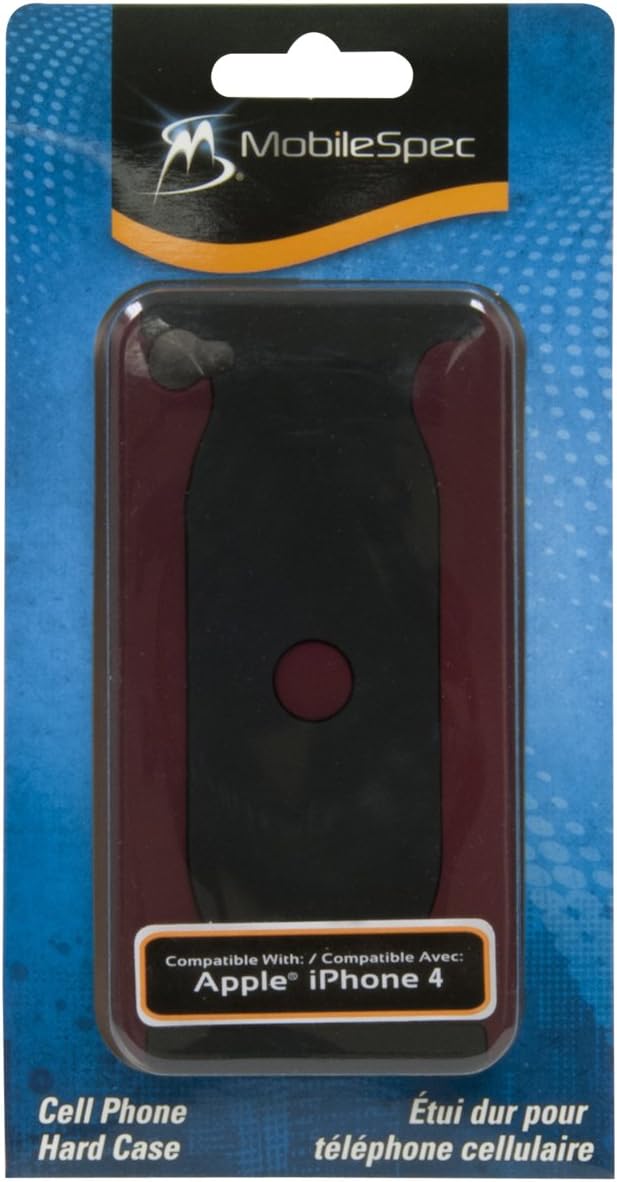Mobile Spec MSIPHO4RD1 Red/Black iPhone4 Cell Phone Hard Shell Case