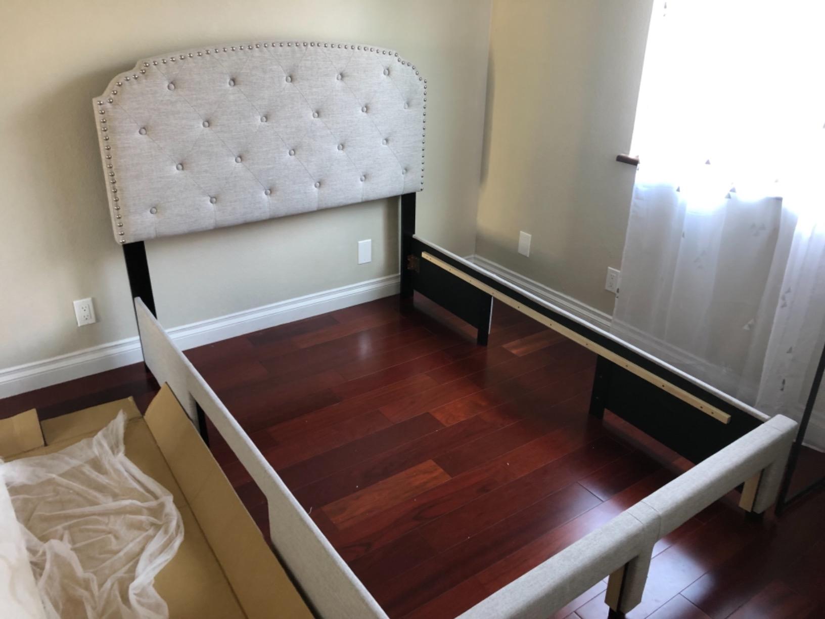 42/mo Finance DG Casa Argo Upholstered Panel Bed Frame with Storage