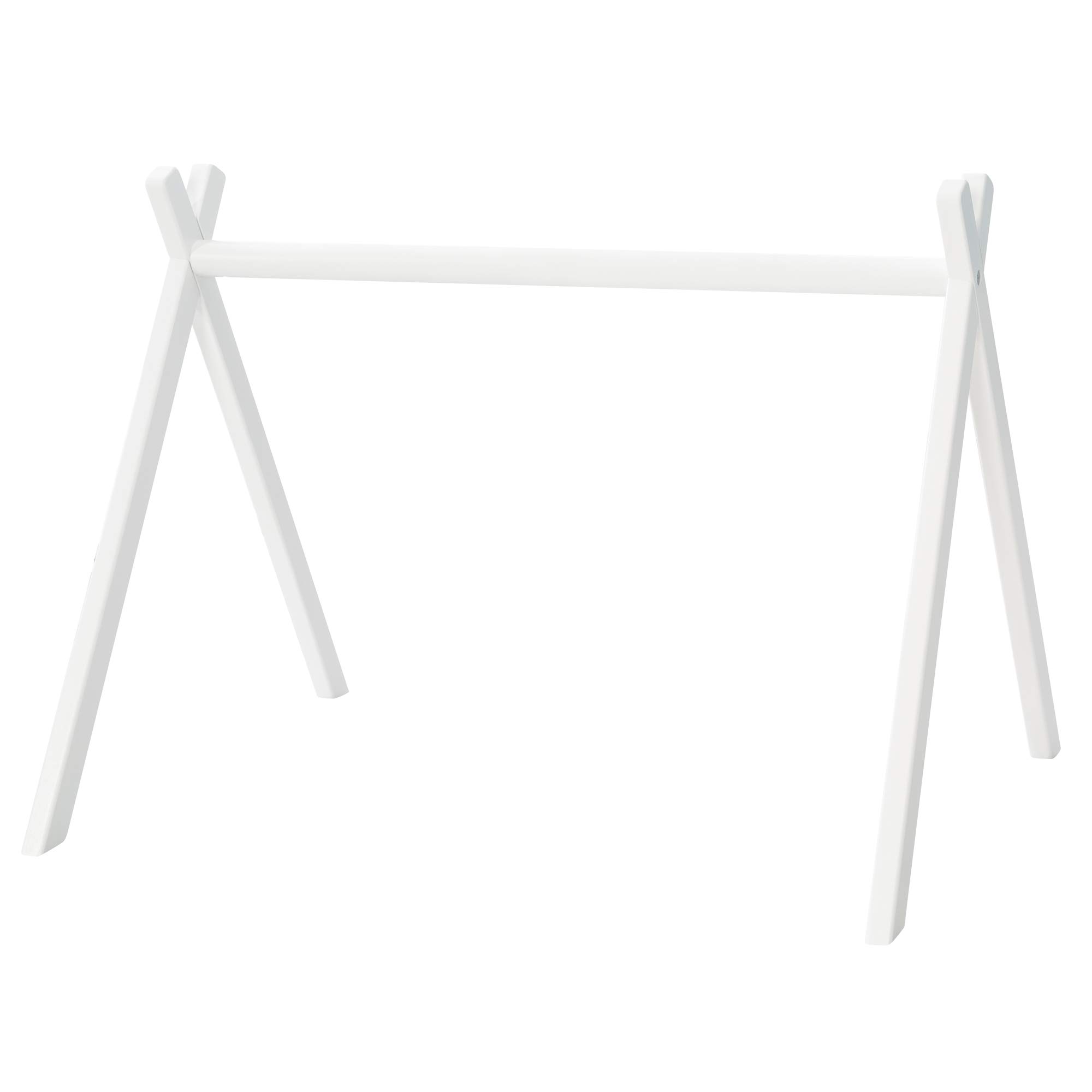 roba Montessori Baby Play Arch - Baby Gym & White Painted Wooden Activity Center - Play Trapezoid for Ages 3 Months and up for attaching playsets