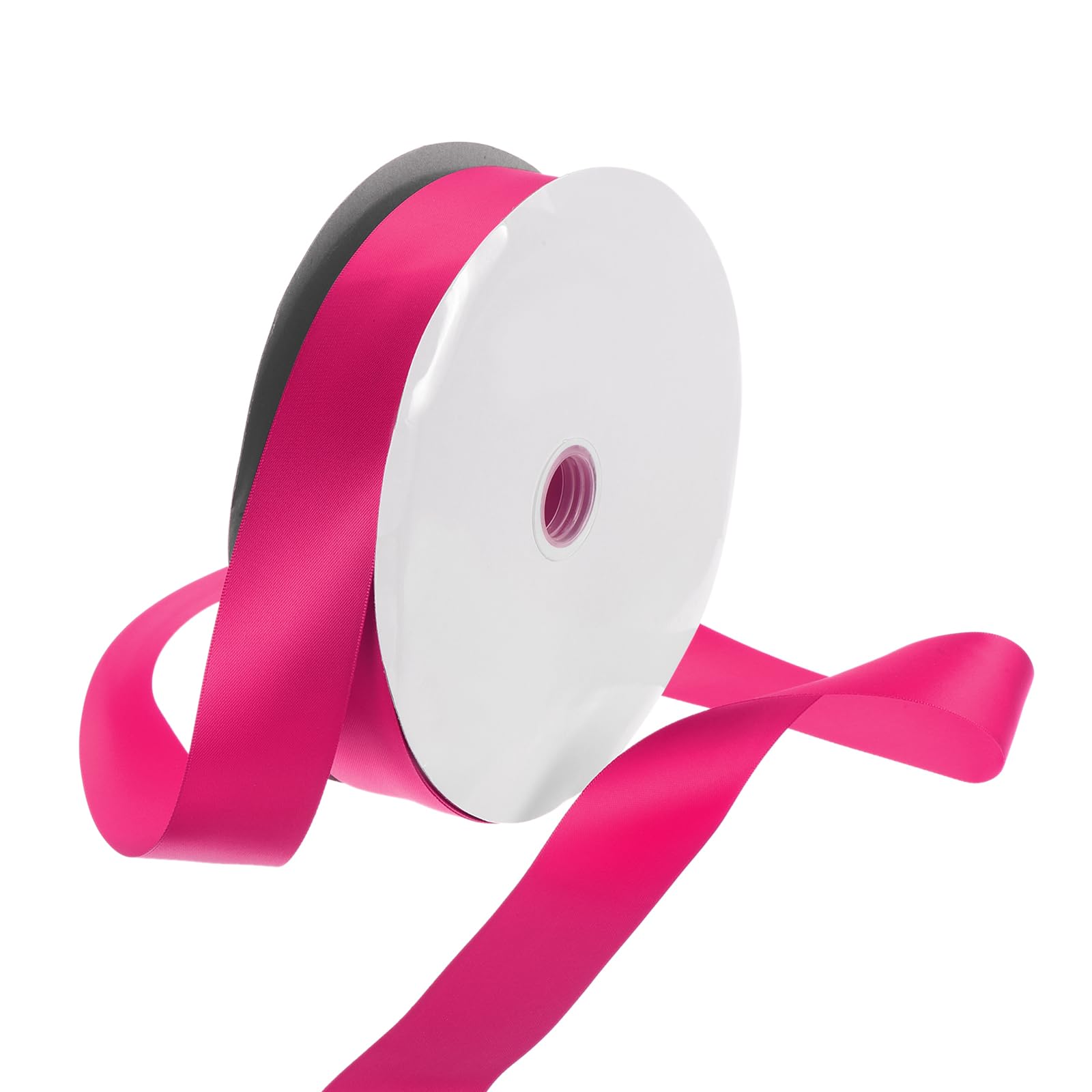 Rebower 38mm Satin Ribbon 91m Thick Double Face Grosgrain Silk Ribbon, [for Gift Wrapping, Hair Bows, Wedding, Cake, Flower] - 100 Yard/300ft/ Rose Red