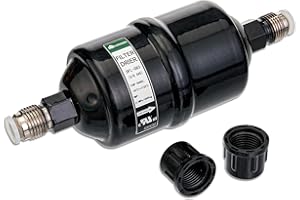 HONG SEN Refrigerant Filter Drier, DFL-083 3/8'' Threaded Connection, Compatible with CFC, HCFC, HFC Refrigerants – Fits 1-5 Ton HVAC & Refrigeration Systems