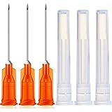 100Pcs 25Ga 1Inch Sterile Disposable Injection Needl with Cap for Animal, Pet, Poultry and Industrial Dispensing Needl Access