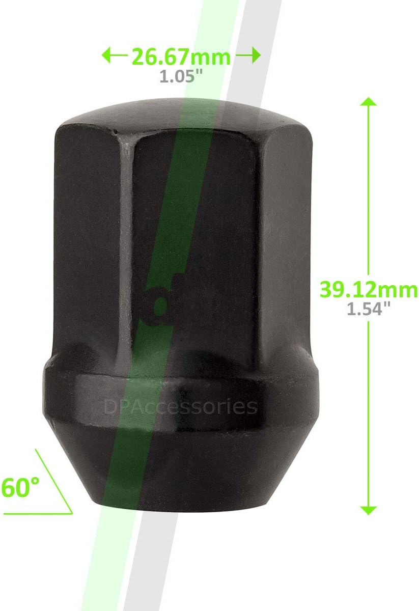 DPAccessories LCB3D8HEOBK04020 20 Black Lug Nuts for Chrysler 300 Dodge Charger Challenger - Replaces 6509422AA Wheel Lug Nut: Automotive
