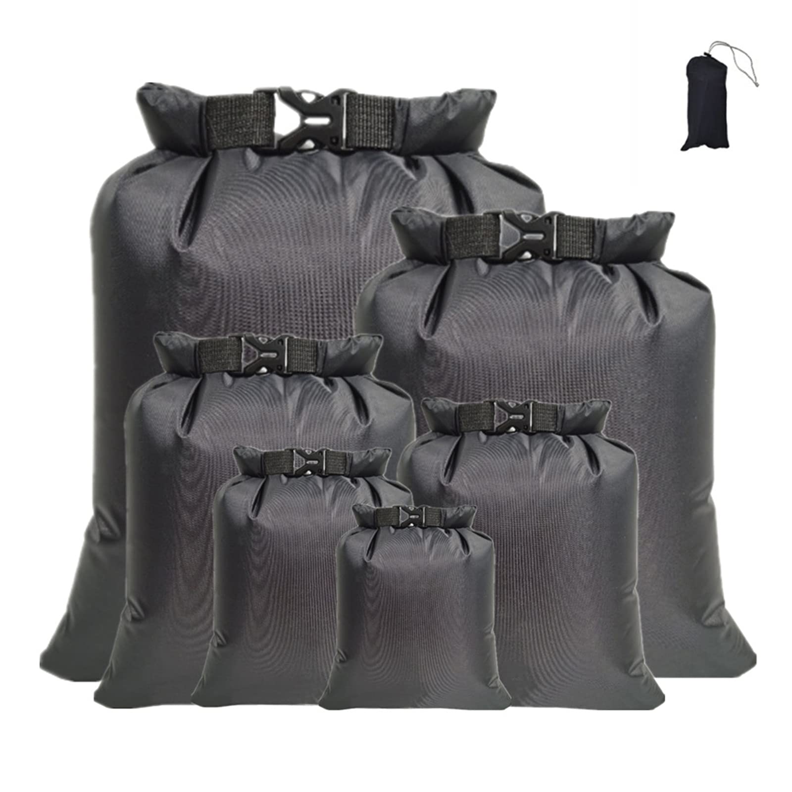 TSLBW Waterproof Bag 6 Pieces Dry Bag Waterproof Dry Bag Pouch Bag for Travel Rafting Drift Swimming Snorkeling Camping Cycling Fishing Kayak Accessories Black