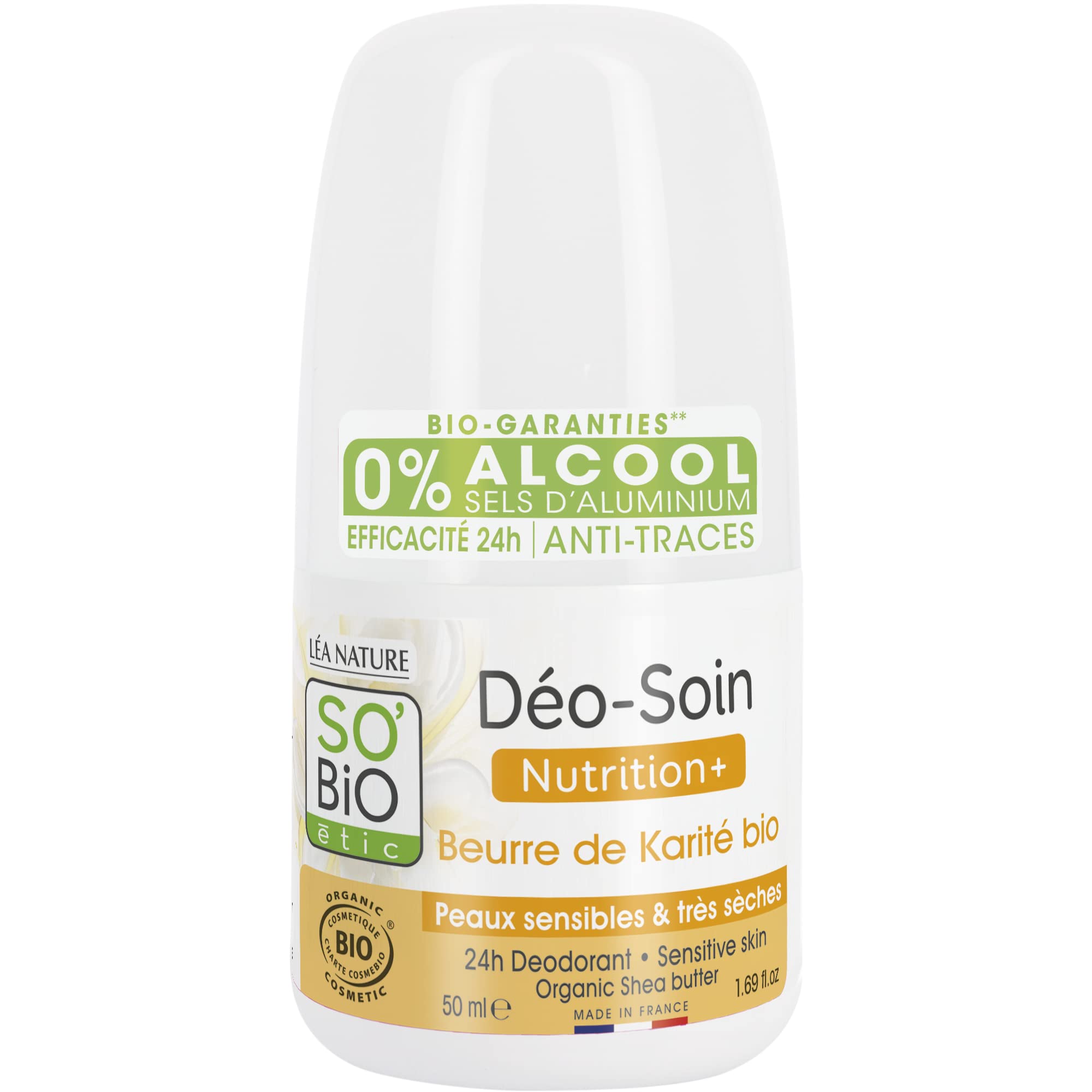 SO'BiO étic Shea Cosmos Organic Dry and Sensitive Skin Deodorant, 50 ml