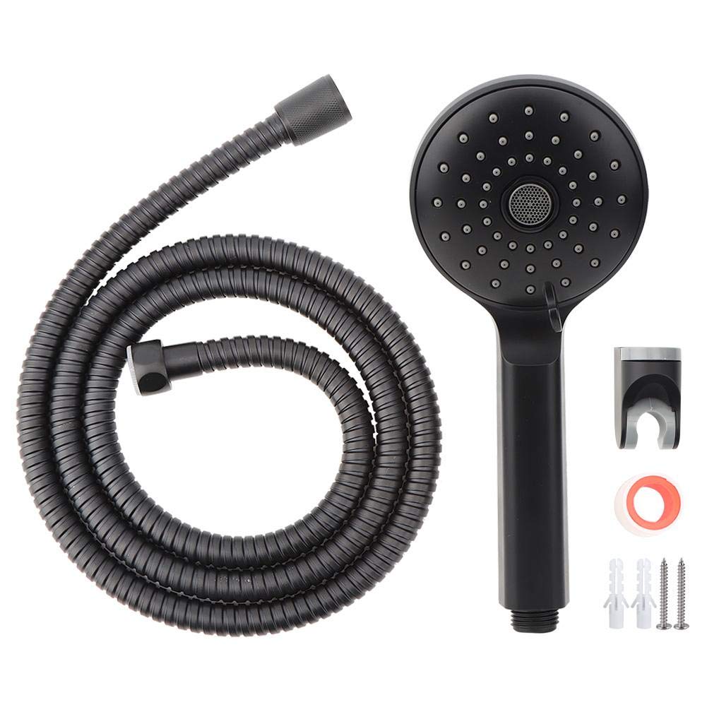 Cikonielf Handheld Matte Black Showerhead Kit with Showerhead Holder Bracket Hose Bathroom Tools
