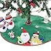 Ohuhu 36" Tree Skirt, Green Santa Claus & Reindeer Embroidered Christmas Tree Skirt, Christmas Ornaments Christmas Decoration