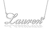 AOLO Lauren Heart Name Necklace Silver Stainless