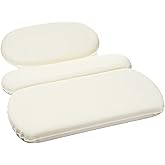 �鶹�� Basics Bath Tub Neck Pillow with Suction Cups, Waterproof, 3 Panel