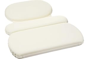 �鶹�� Basics Bath Tub Neck Pillow with Suction Cups, Waterproof, 3 Panel