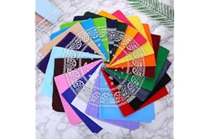 10 Pack Bandana for Men & Women - Large Bandanas Handkerchief Headband Scarf Soft Stylish Versatile (21"*21")