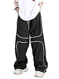 ZAFUL Mens Baggy Pants Y2K Contrast Piping