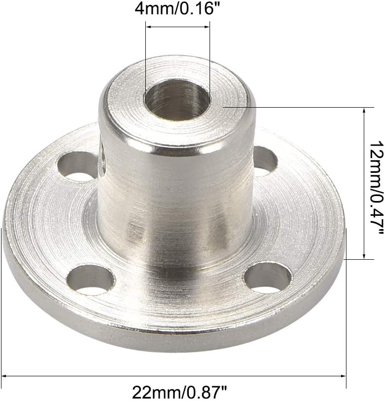 sourcing map 4mm Inner Dia H12*D10 Rigid Flange Coupling Motor Guide Shaft Coupler Motor Connector for DIY Parts - Image 4