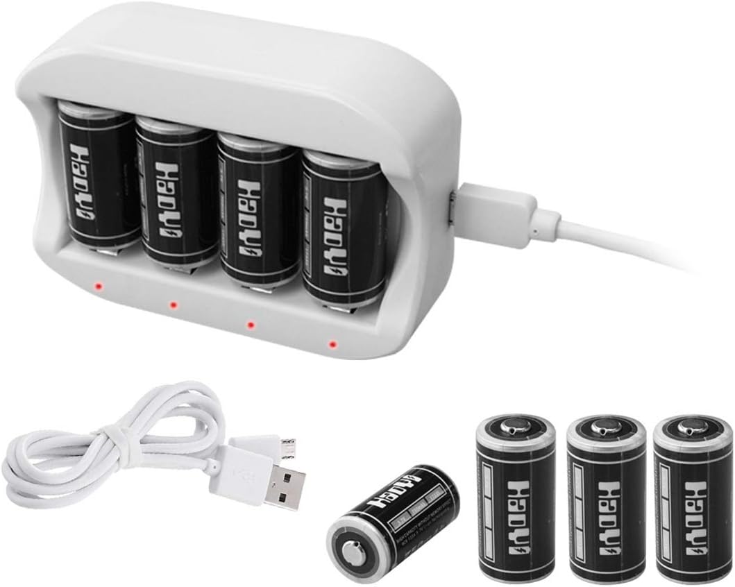 Wireless Security Camera Battery Charger and Rechargeable Batteries for Arlo (VMC 3530/3430/3030/3200/3330) Cameras, LED Flash Etc. One Charger with 8 PCS Batteries for Arlo WeHaoYi