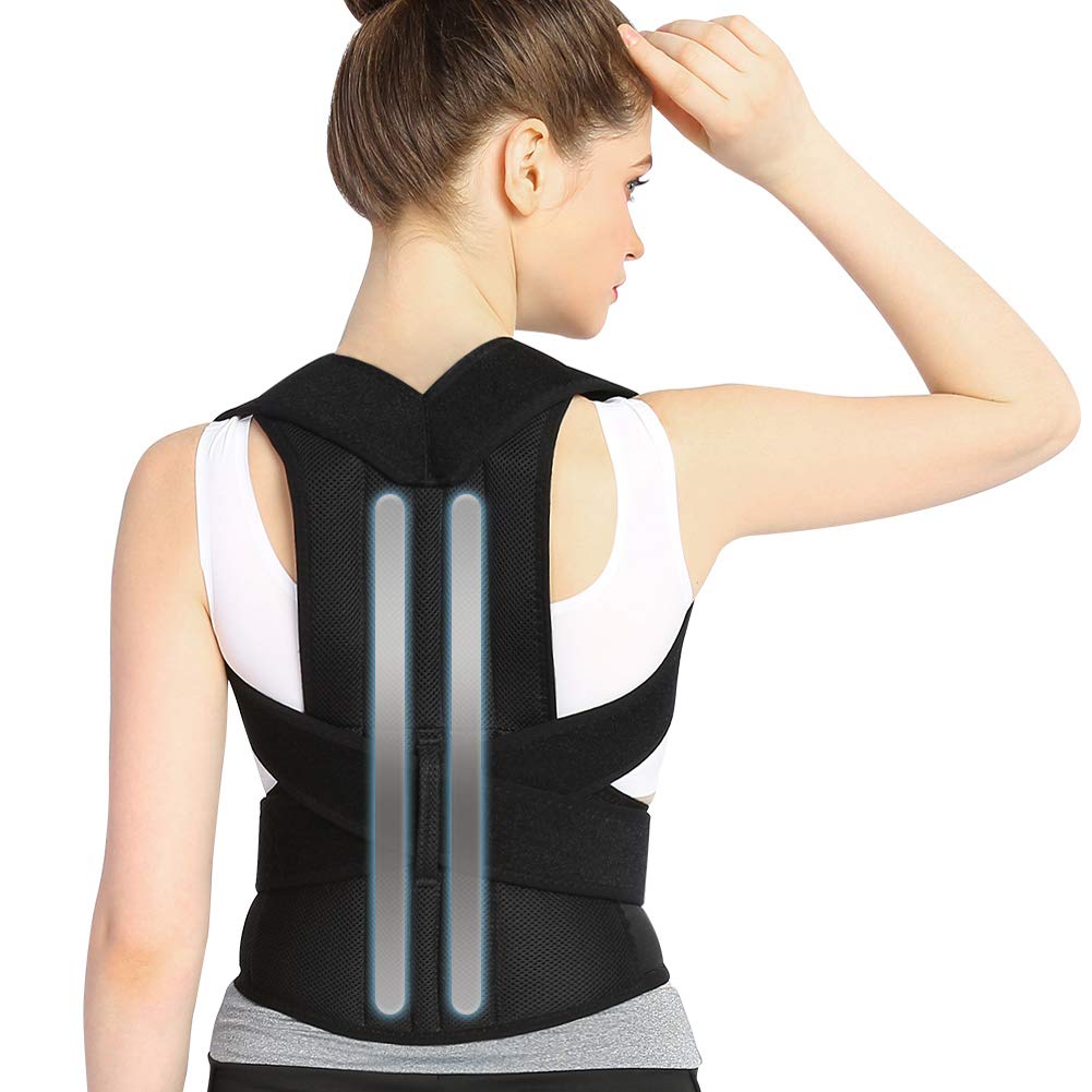 Back Brace Posture Corrector, Shoulder Lumbar Waist Support Belt with Adjustable Wide Straps, for Upper Back Pain Relief, Improve Sitting and Standing Poor Posture, XL Size