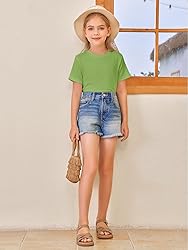 Girls Short Sleeve T Shirts Kids Summer Tops