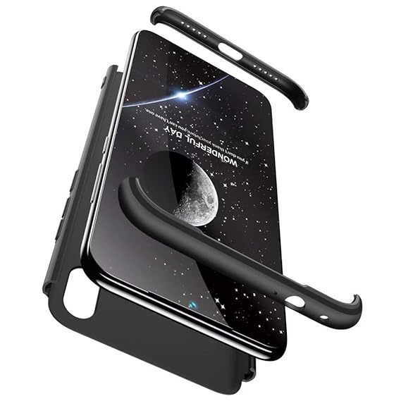 Qsdd Ersatz für Xiaomi Redmi Note 7 360°Schutz 3 in 1 Case + 1 * Hartglas-Displayschutz TPU Bumper Stoßfest Kratzfest Hart PC