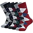 HHX YONLEE Dress Socks 5/6/10 Pairs Crew Argyle Colorful Cotton Novelty Casual Happy Fun