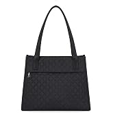 Tote Bag for Women, Lightweight Quilted Puffer Tote Bag with Compartments, Spacious Work Shoulder Bag with Zipper for Travel