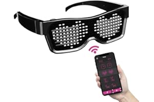 ACALEPH Customizable LED Light Up Glasses with Bluetooth for Parties,Festivals,Flashing Display