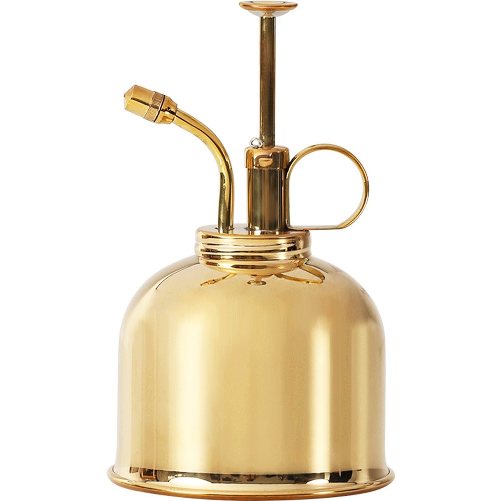 NEWBEER Watering Can Metal Plant Sprayer Mister Brass Gold Garden Tool Small for Flowers and Succulents 10ozl 6x3.35x3.35inch