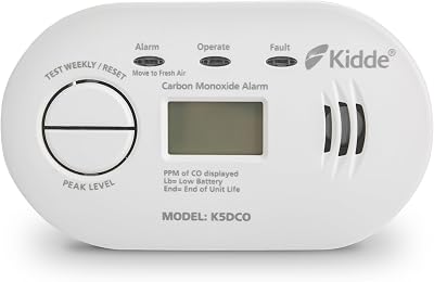 Kidde 5DCO Digital Carbon Monoxide Alarm with AA Batteries 10 Year Sensor Life